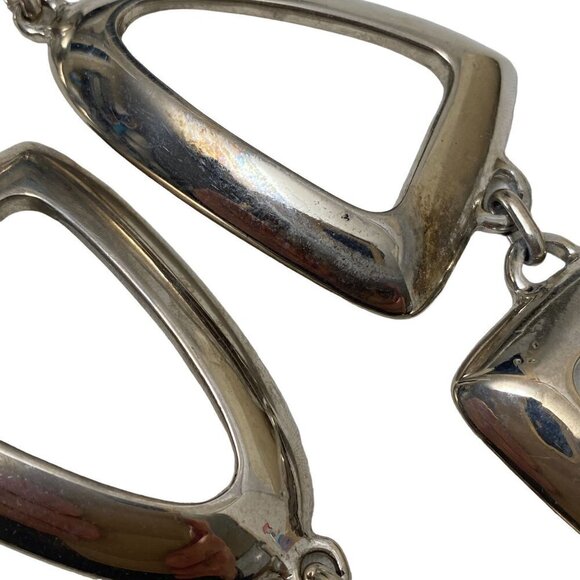 Link Chain Belt Silvertone Metal Made in Italy One Size Adjustable 40" Long - Picture 11 of 12